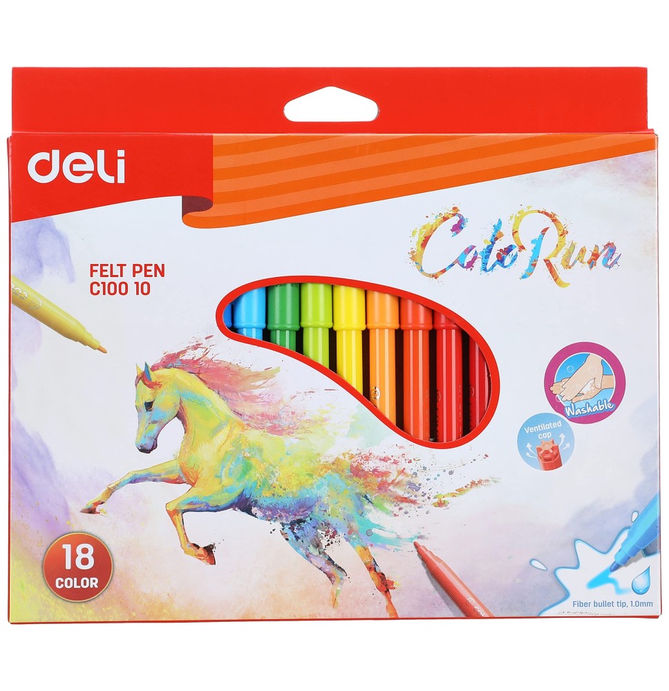 Deli Colorun Felt Pen 18Pc 1Pck