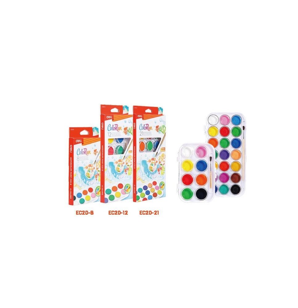 Deli Colorun Water Color 12 Cake 1Pck