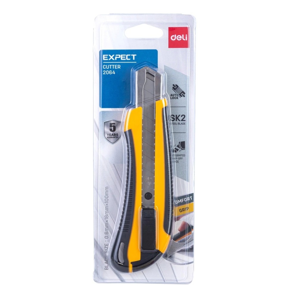 Deli Expect Auto Lock Cutter 0.6Mmx18Mmx100Mm 1Pc