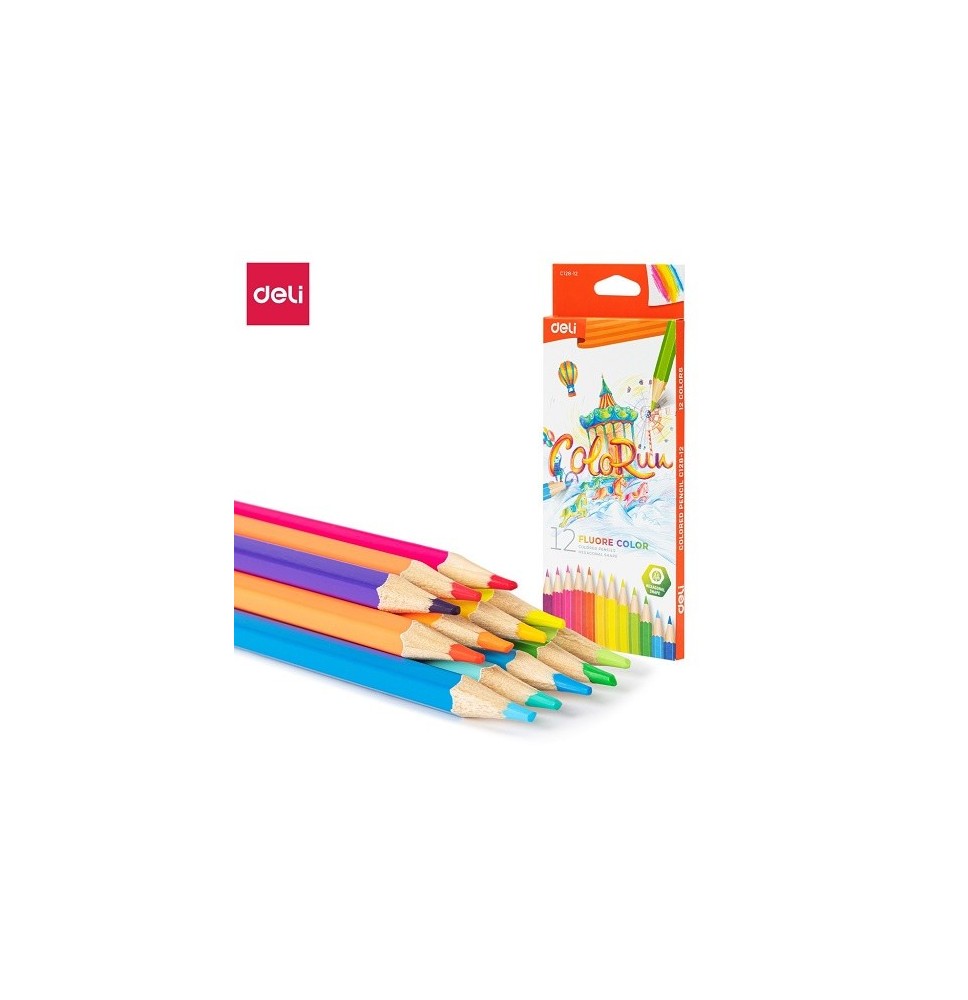 Deli Fluore Color Pencil 12Pc 1Pck
