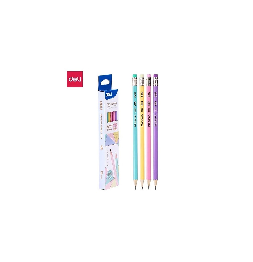 Deli Macaron HB Pencil 12Pc 1Pck