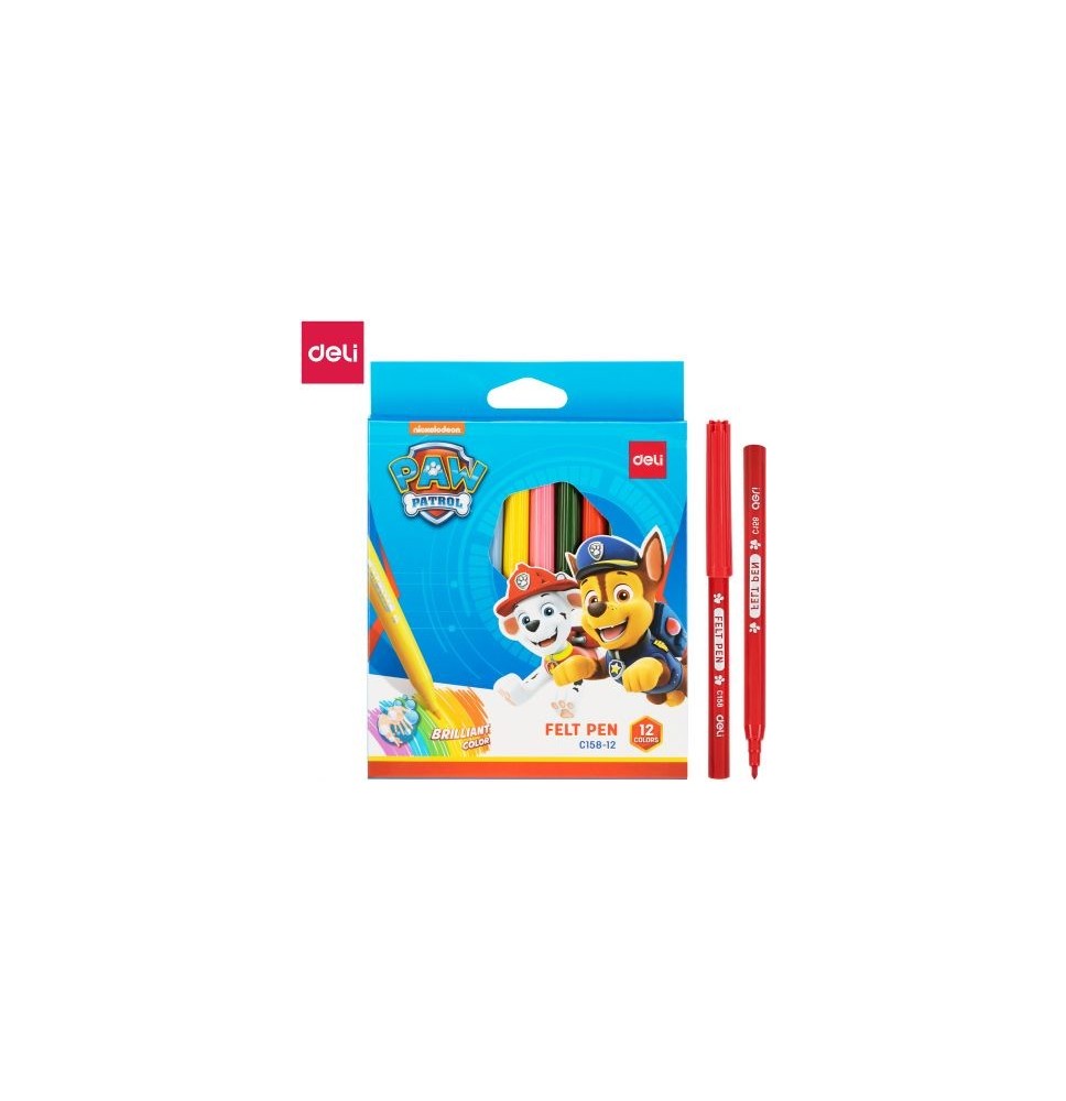 Deli Paw Petrol Felt Pen 12Pc 1Pck