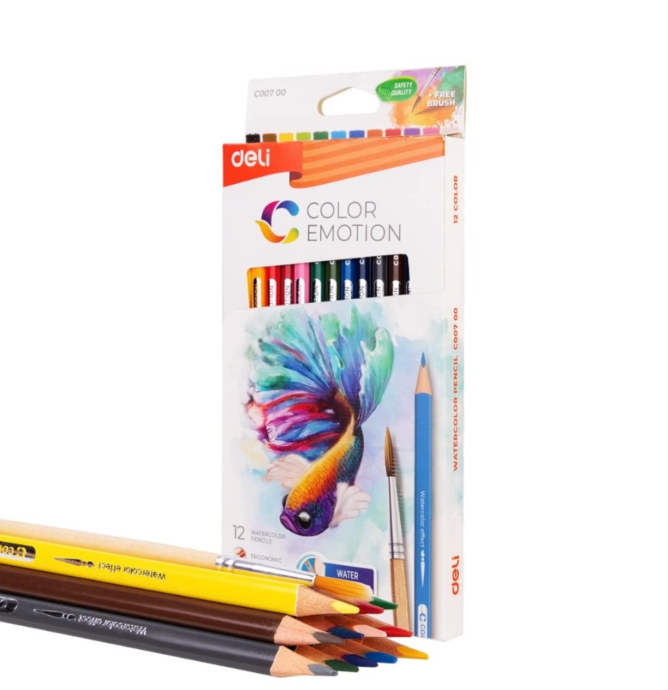 Deli Water Color Pencil 12Pc 1Pck