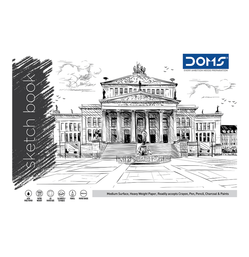 Doms A3 Sketch Book 36 Sheets 1Pc