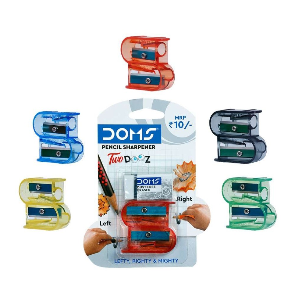 Doms Pencil Sharpener 2Pc + 1 Eraser 1Pck