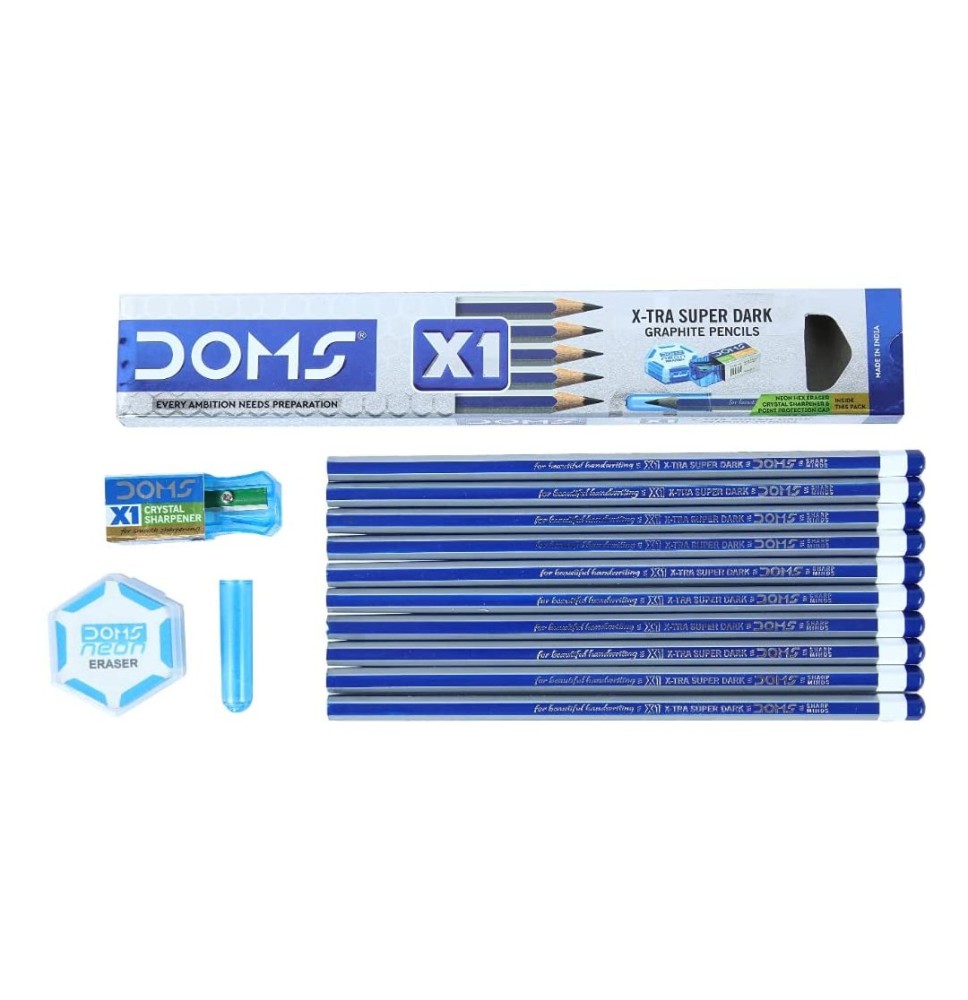 Doms X1 2B X-Tra Super Dark Pencil 12Pc 1Pck