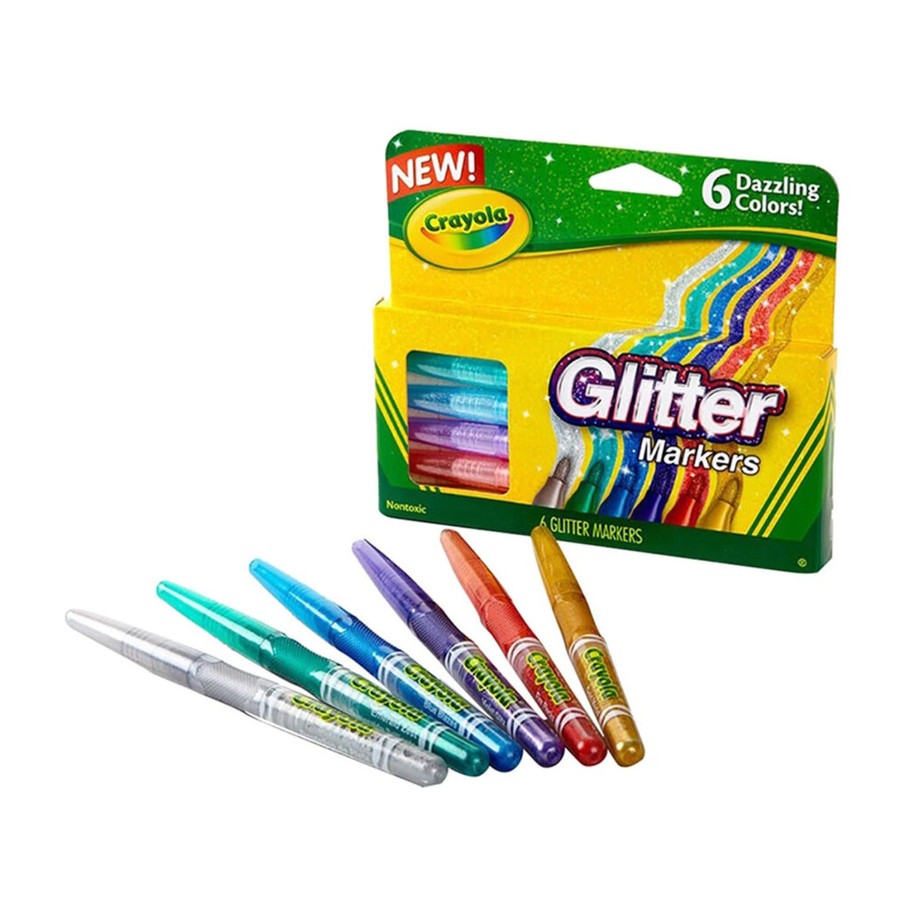Crayola 6 Count Glitter Markers Cy58-8629