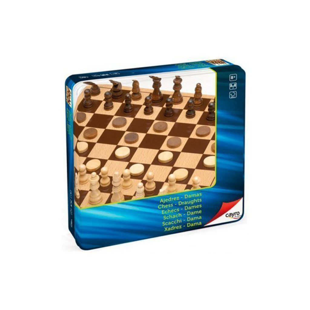 Cayro Chess And Draughts Metal Box