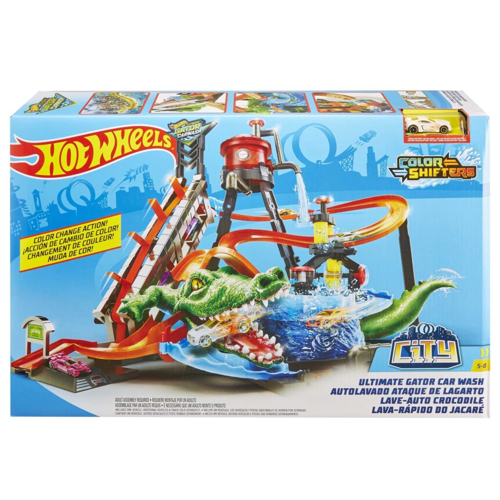 Mattel Hot Wheels Color Shifters Gator Car Wash Playset