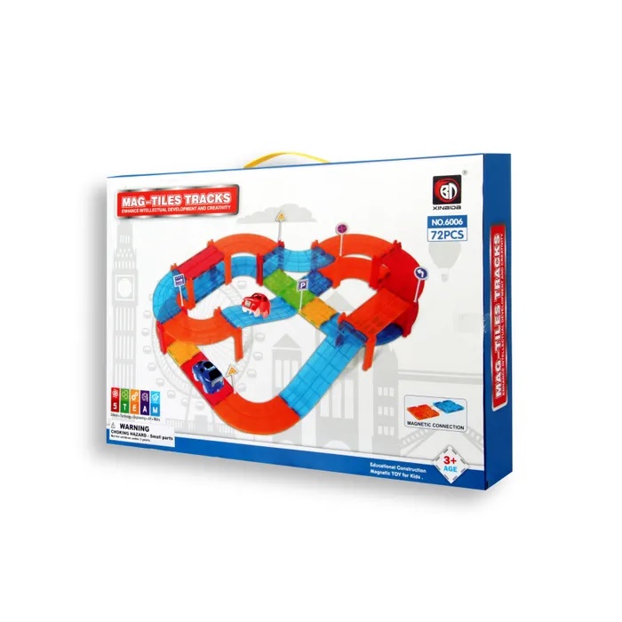 Tstation Mag-Tiles Tracks - 72 Pcs