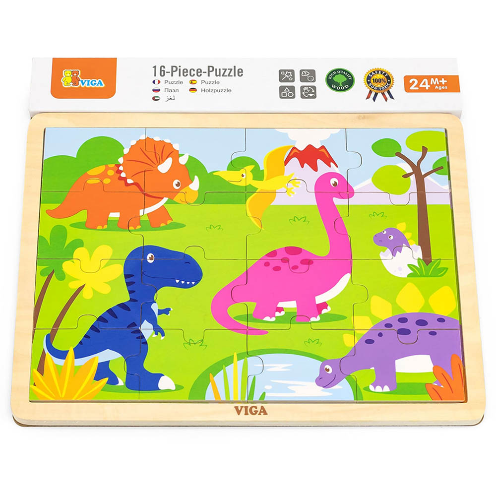 Viga 16-Piece-Puzzle - Dinosaur