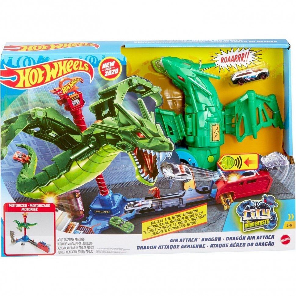 Mattel Hot Wheels City Air Attack Dragon Playset