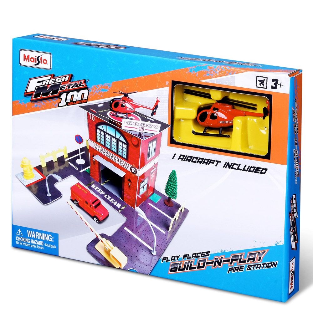 Maisto Fresh Metal Build-N-Play Set - Fire Station   12512