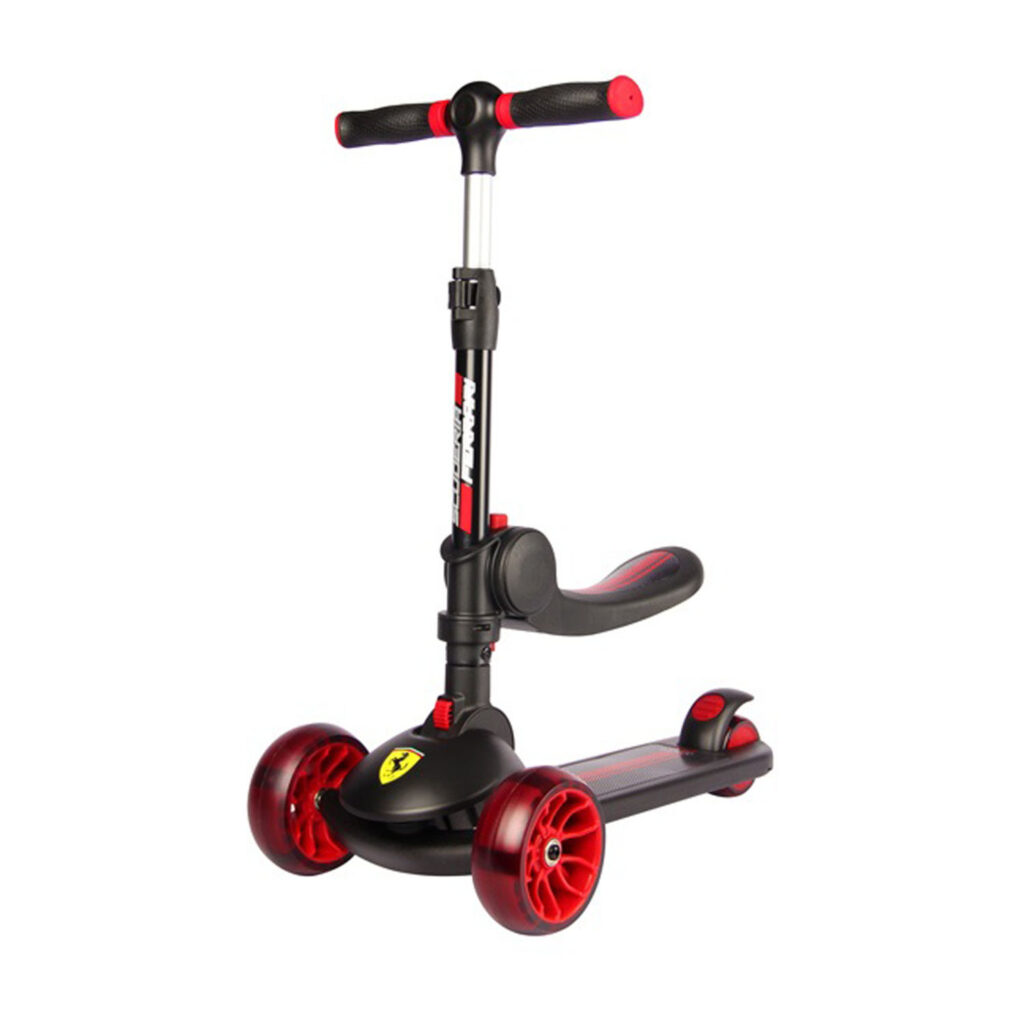 Ferrari Foldable Twist Scooter For Kids 2-In-1 Black