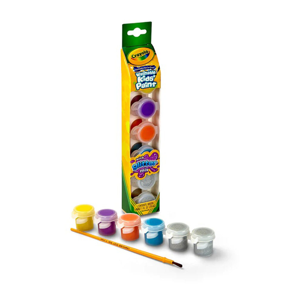 Crayola 6 Ct. Washable Kids' Paint Pots, Glitter Effects