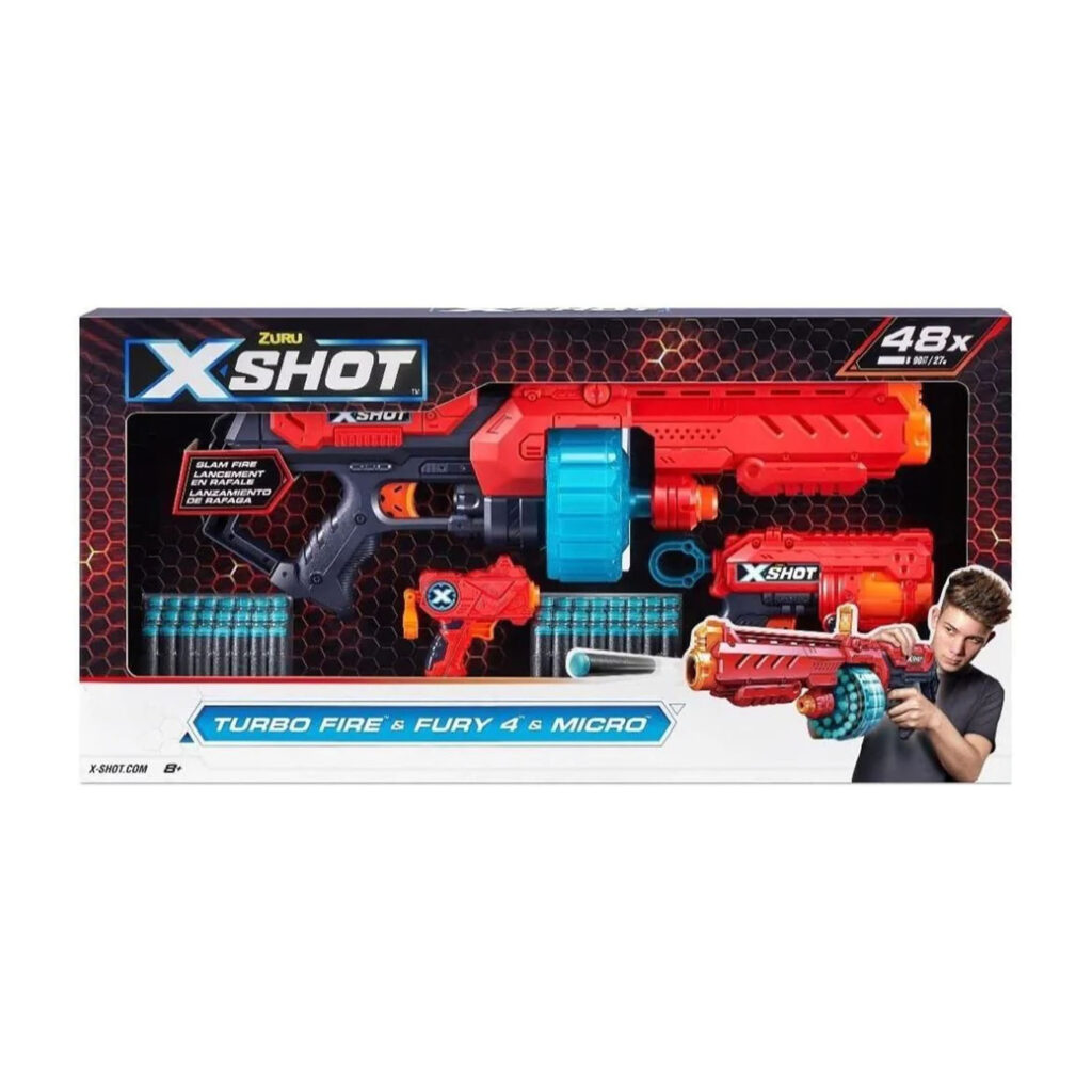 X-Shot Combo Pack Turbo Fire/Fury 4 And Micro (48Darts)