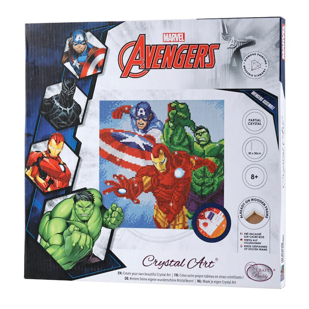 Craft Buddy Superheros 30X30Cm Crystal Art Canvas Kit