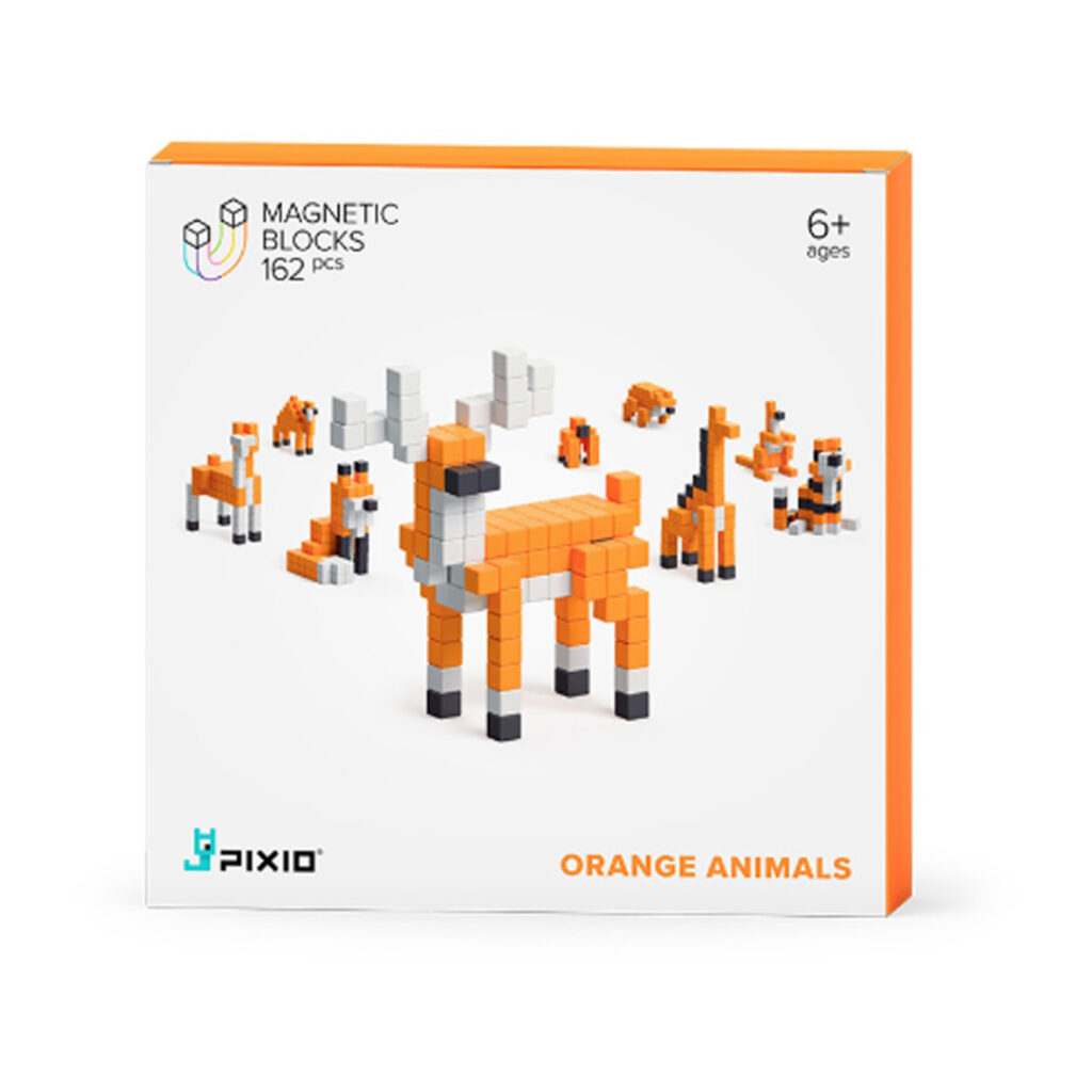 Pixio Orange Animals 162Pcs Magnetic Blocks