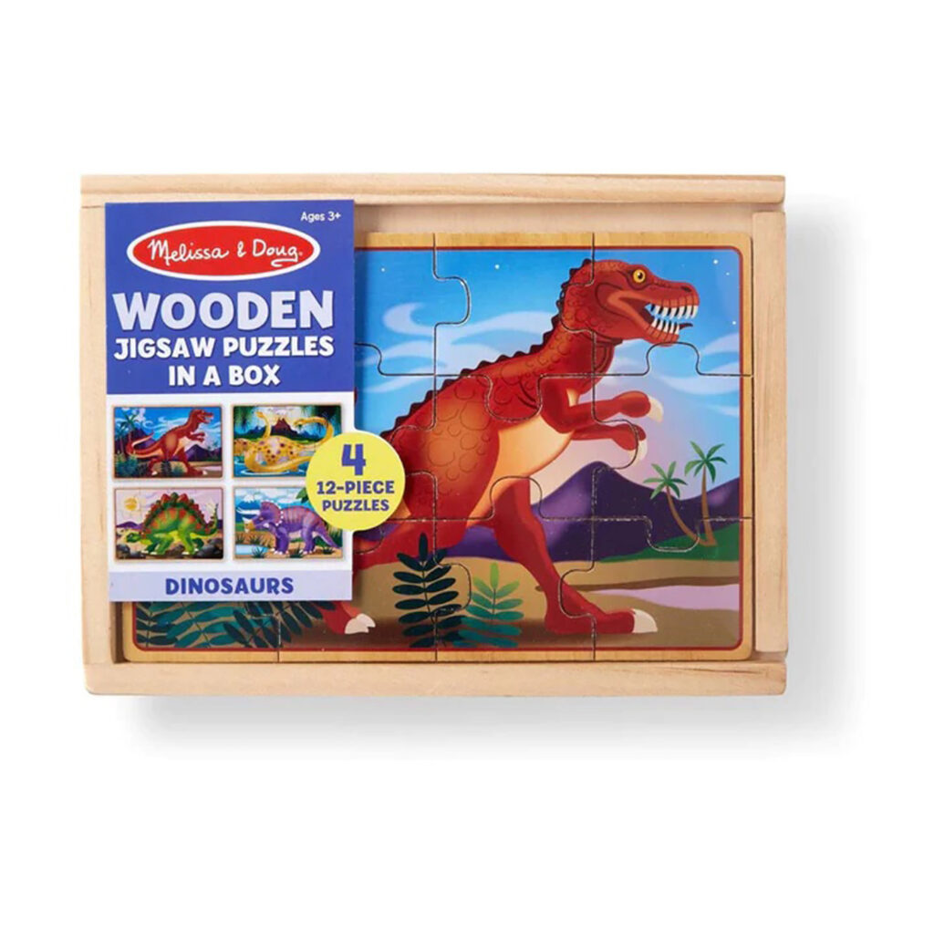 Melissa & Doug Dinosaur Jigsaw Puzzles In A Box - 12 Pieces