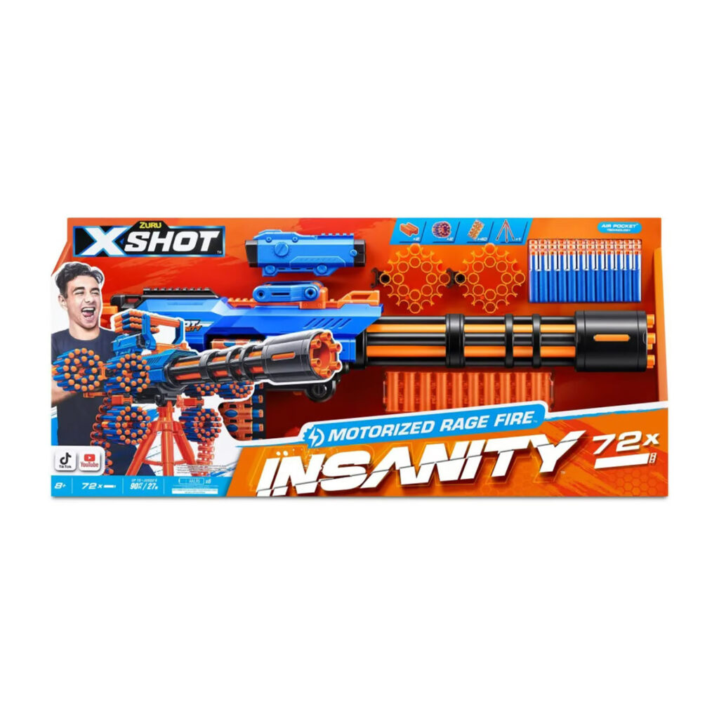 X-Shot Insanity Motorized Age Fire Gatling Gun With Tripod