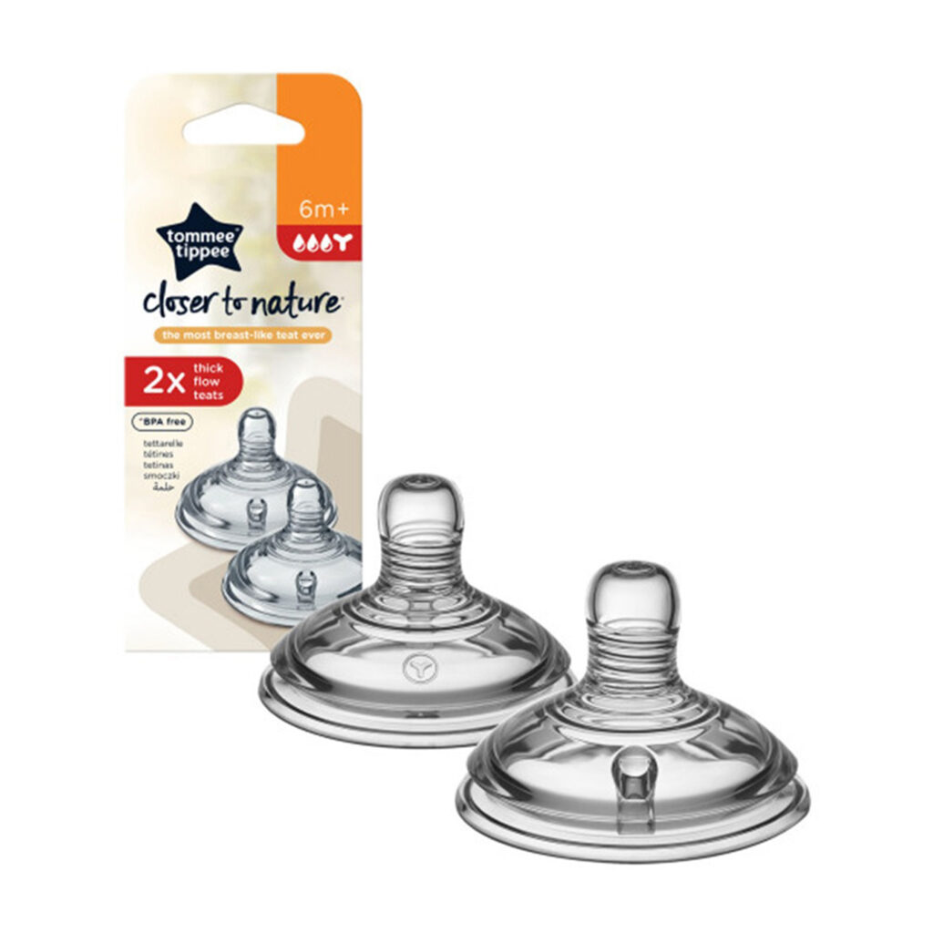 Tommee Tippee Closer To Nature Thick Feed Teats, Pack Of  2 , (6M+)