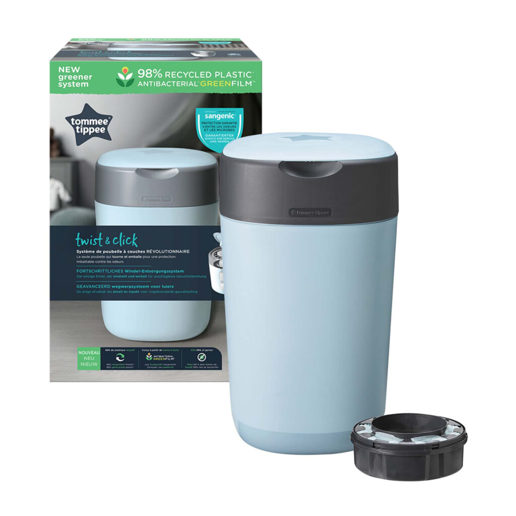 Tommee Tippee Twist And Click Advanced Nappy Bin, Green
