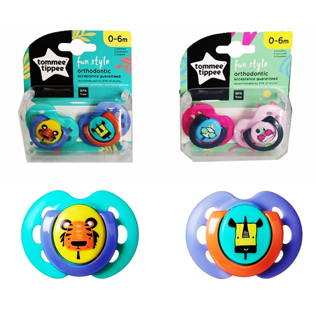 Tommee Tippee Fun Style Soother, Pack Of 2,  (0-6 Months) - Mix