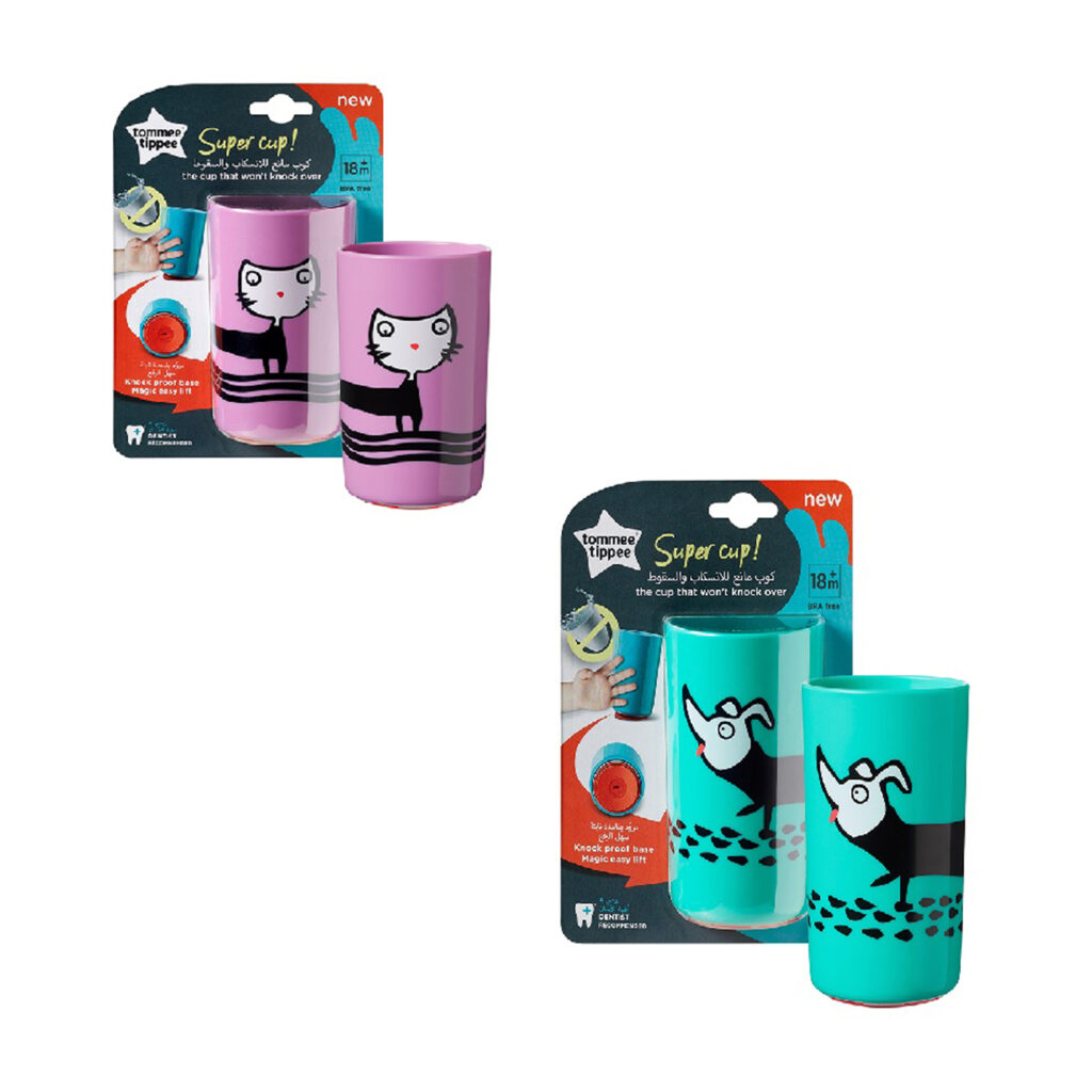 Tommee Tippee No Knock Cup, Large, (18 Months+)- Blue/Purple