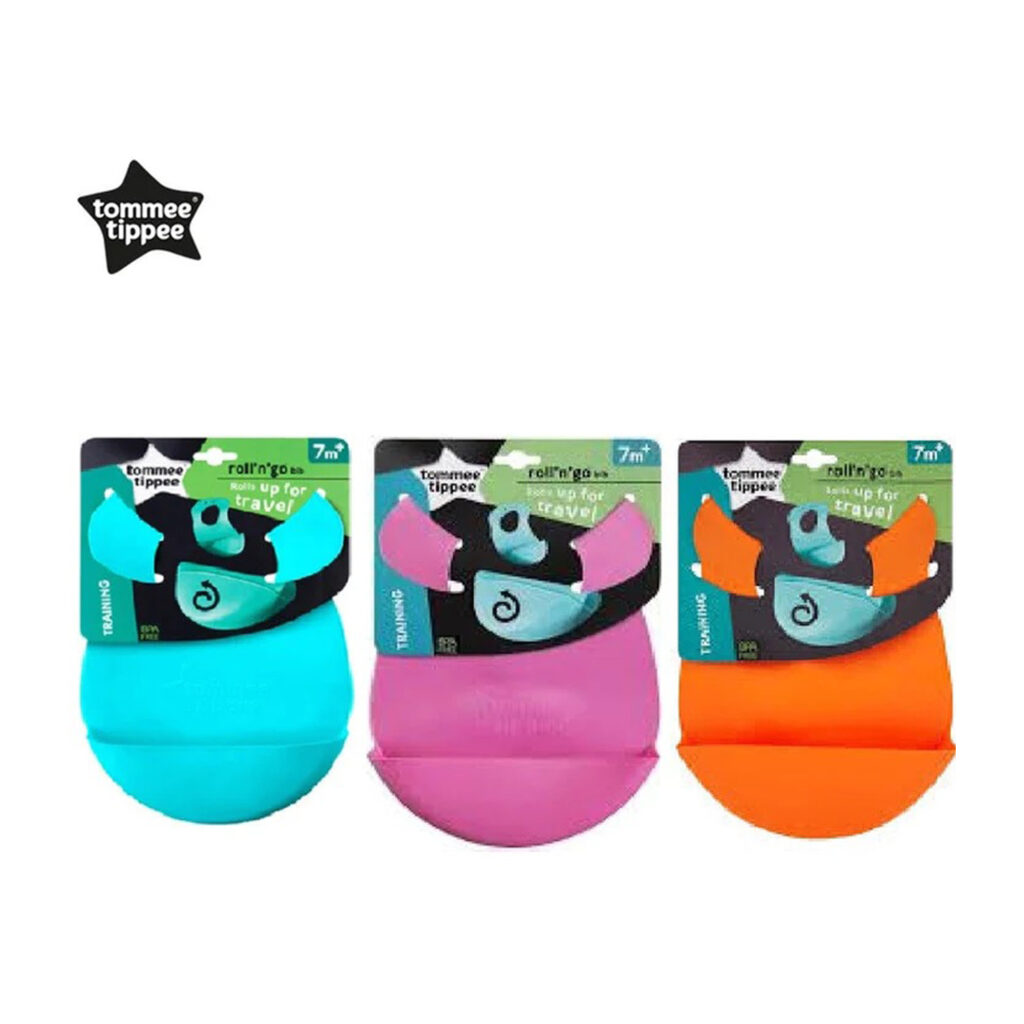 Tommee Tippee Roll And Go Bib - Purple/Green/ Teal