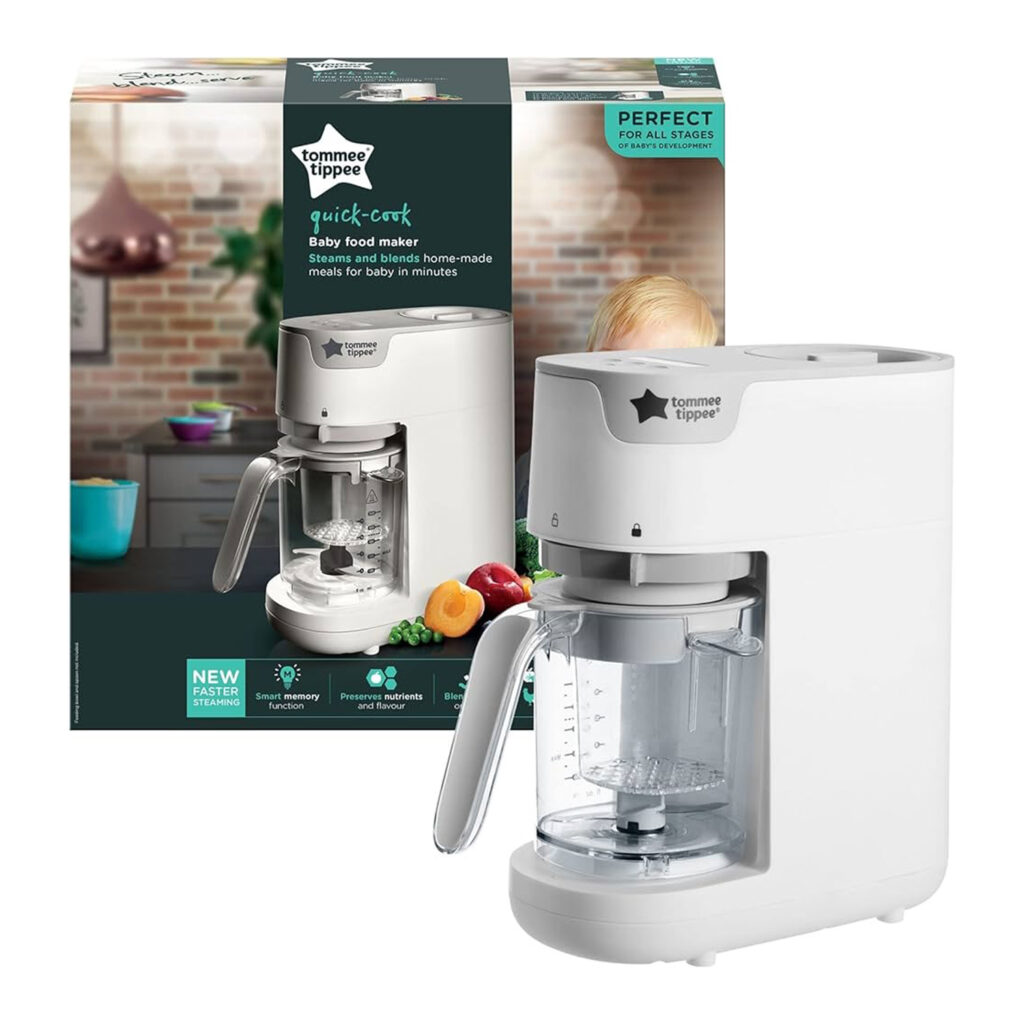 Tommee Tippee Quick Cook Baby Food Steamer Blender-White