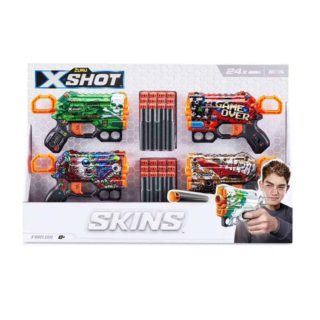 X-Shot Skins Menace 4Pk (24Darts)