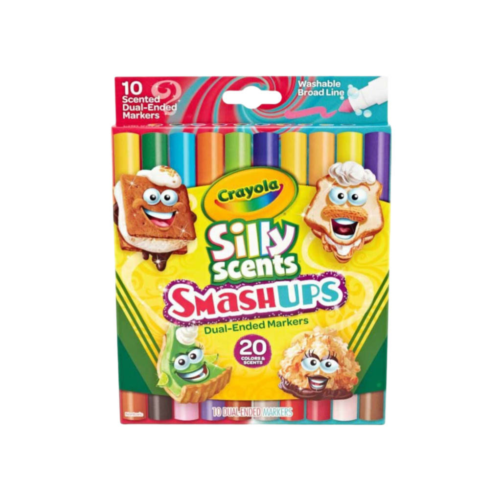 Crayola 10 Ct Silly Scents Smash Ups, Broad Line Dual-Ended Washable Markers