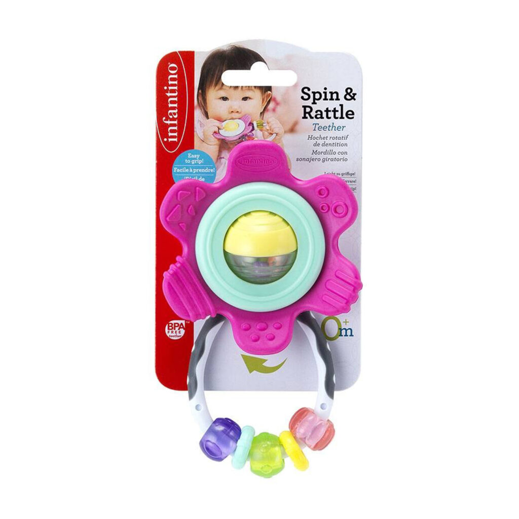 Infantino Spin & Rattle Teether - Pink