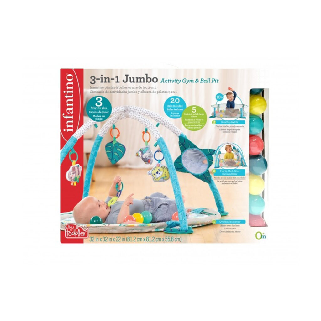 Infantino 3-In-1 Jumbo Activity Gym & Ball Pit