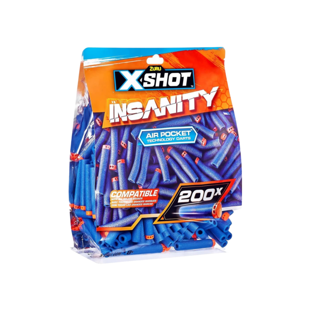 X-Shot Insanity 200 Pieces Refill Darts Foilbag