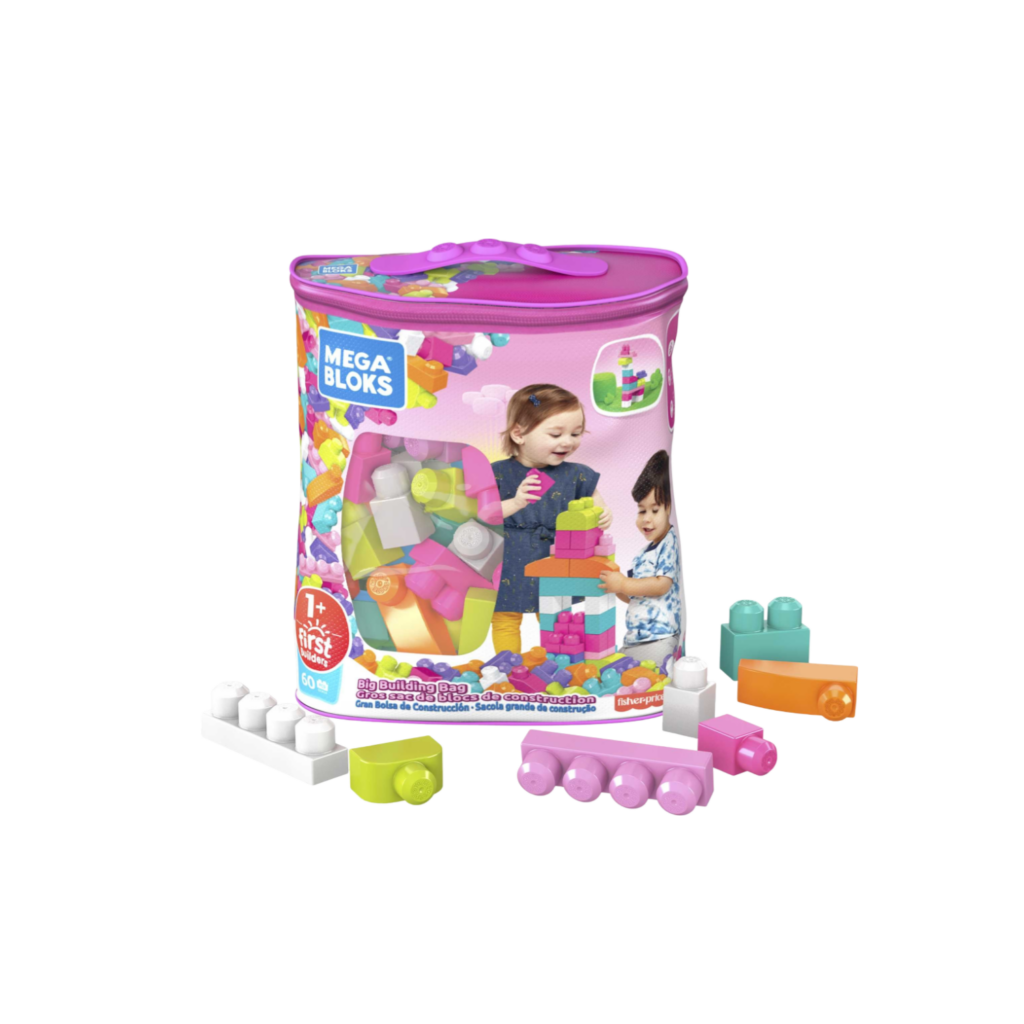 Mattel Mega Bloks First Builders Building Bag 60Pieces Pink