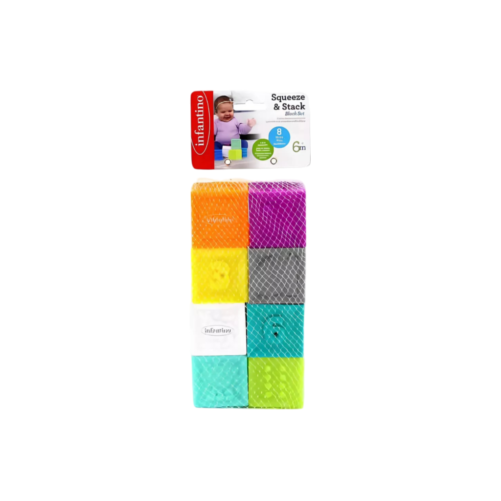 Infantino Squeeze & Stack Block Set - 8 Pcs