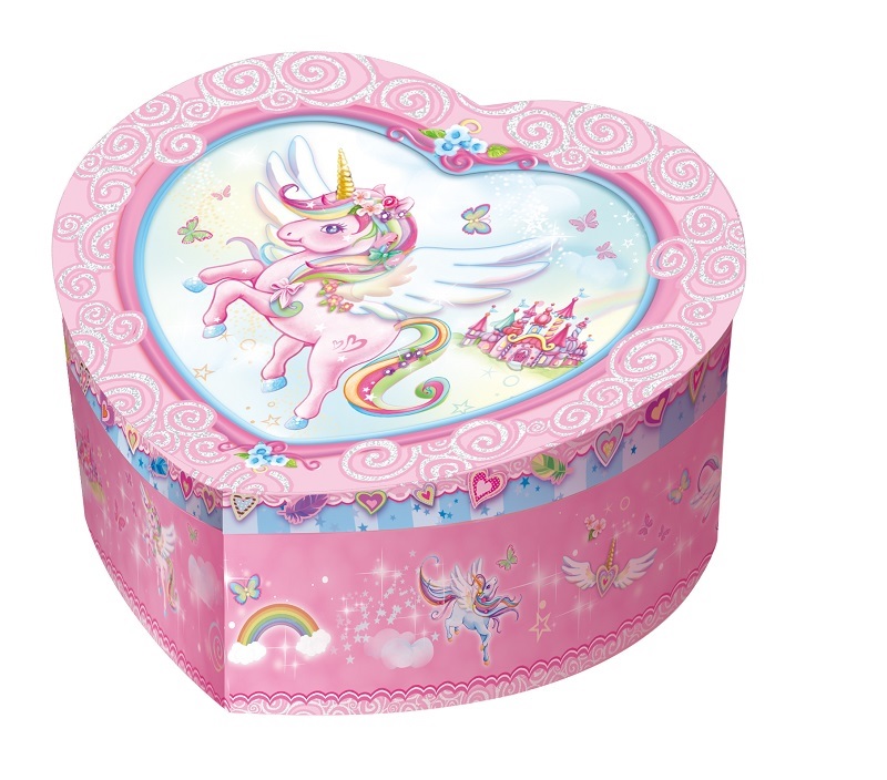 Pecoware Heart Shape Music Jewelry Box