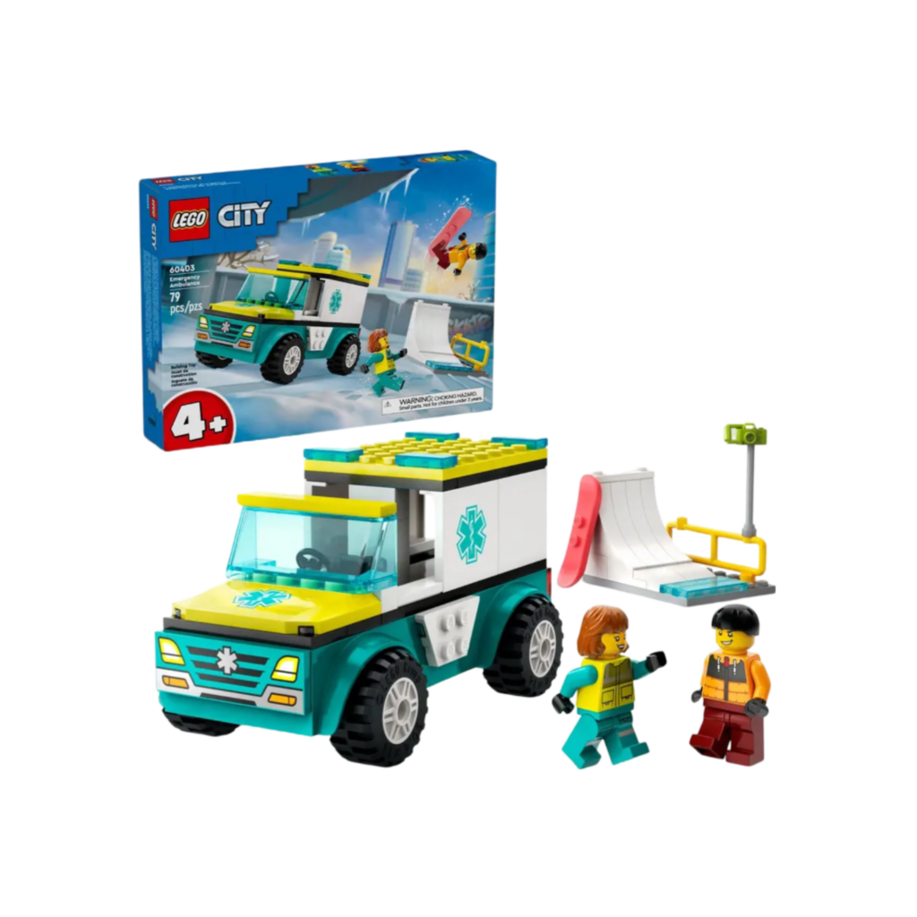 Lego City 60403 Emergency Ambulance And Snowboarder