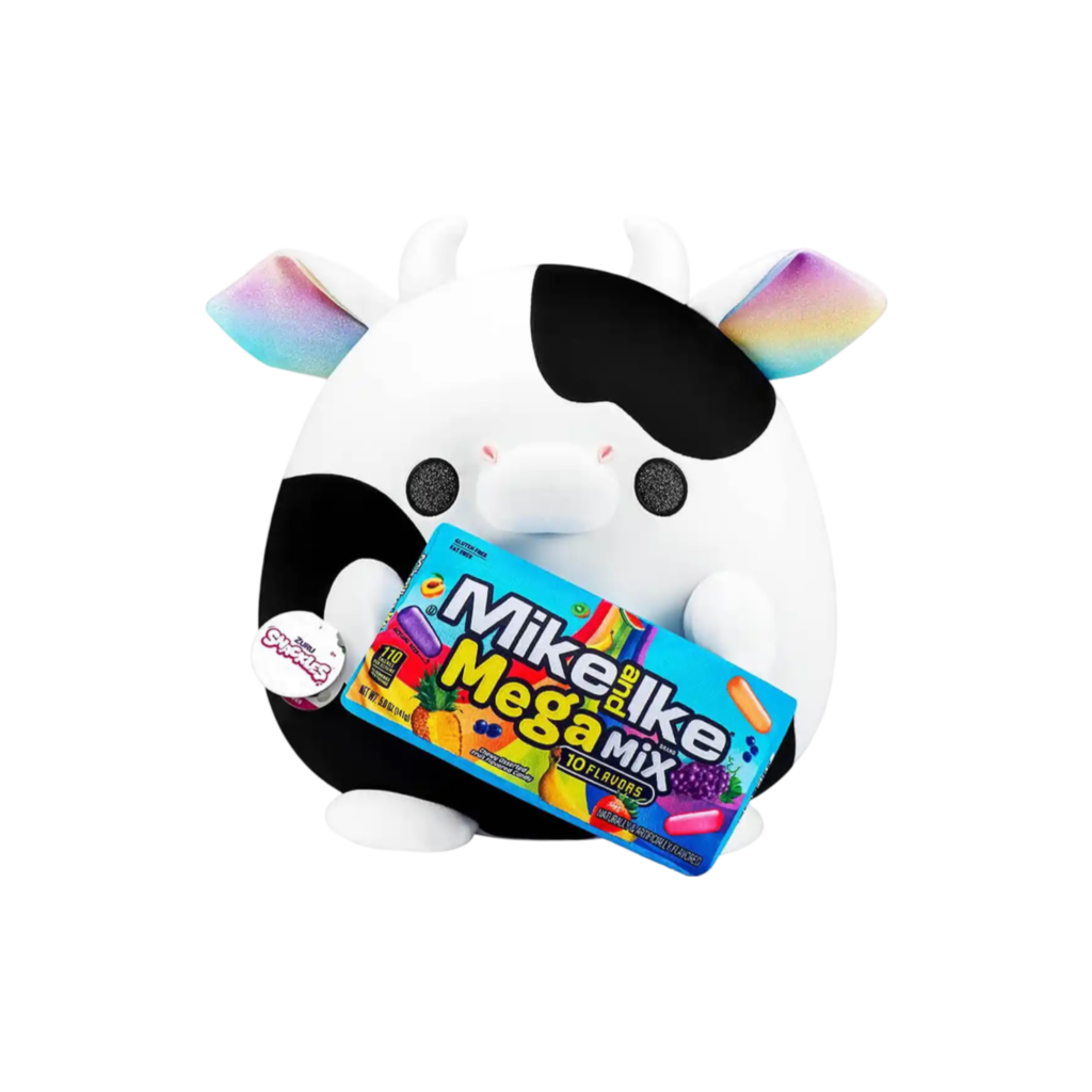 Zuru Snackles Medium - Cow Holding Plush Mike & Ike Berry Blast
