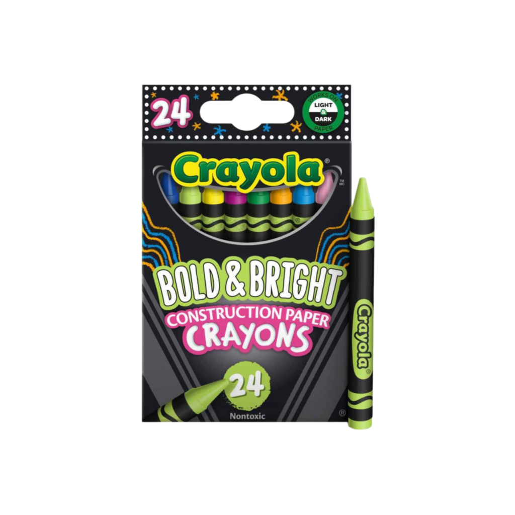 Crayola 24 Ct Bold & Bright Construction Paper Crayons