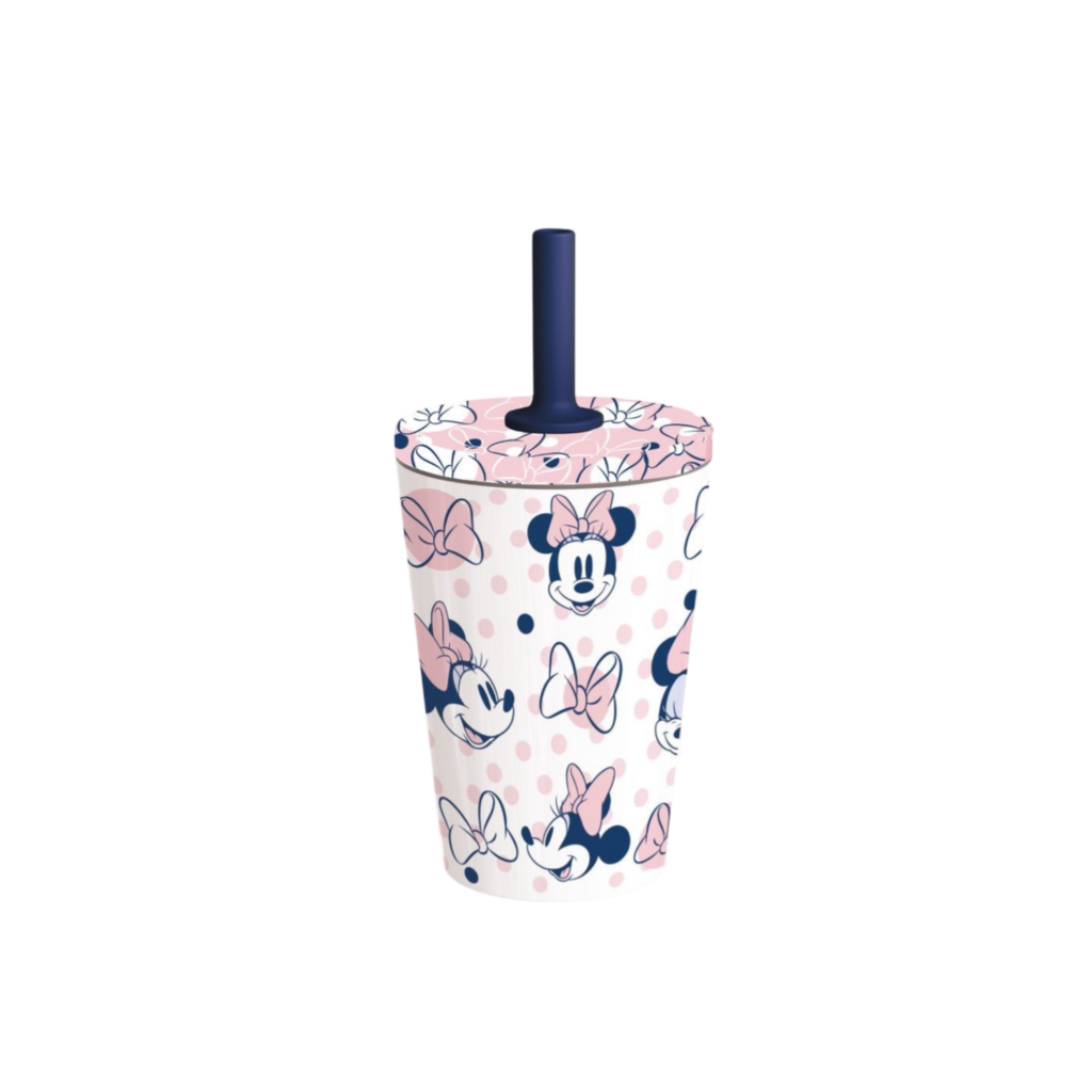 Stor Dw Stainless Steel Silicone Straw Tumbler Minnie Mouse Awesome Faces 360 Ml