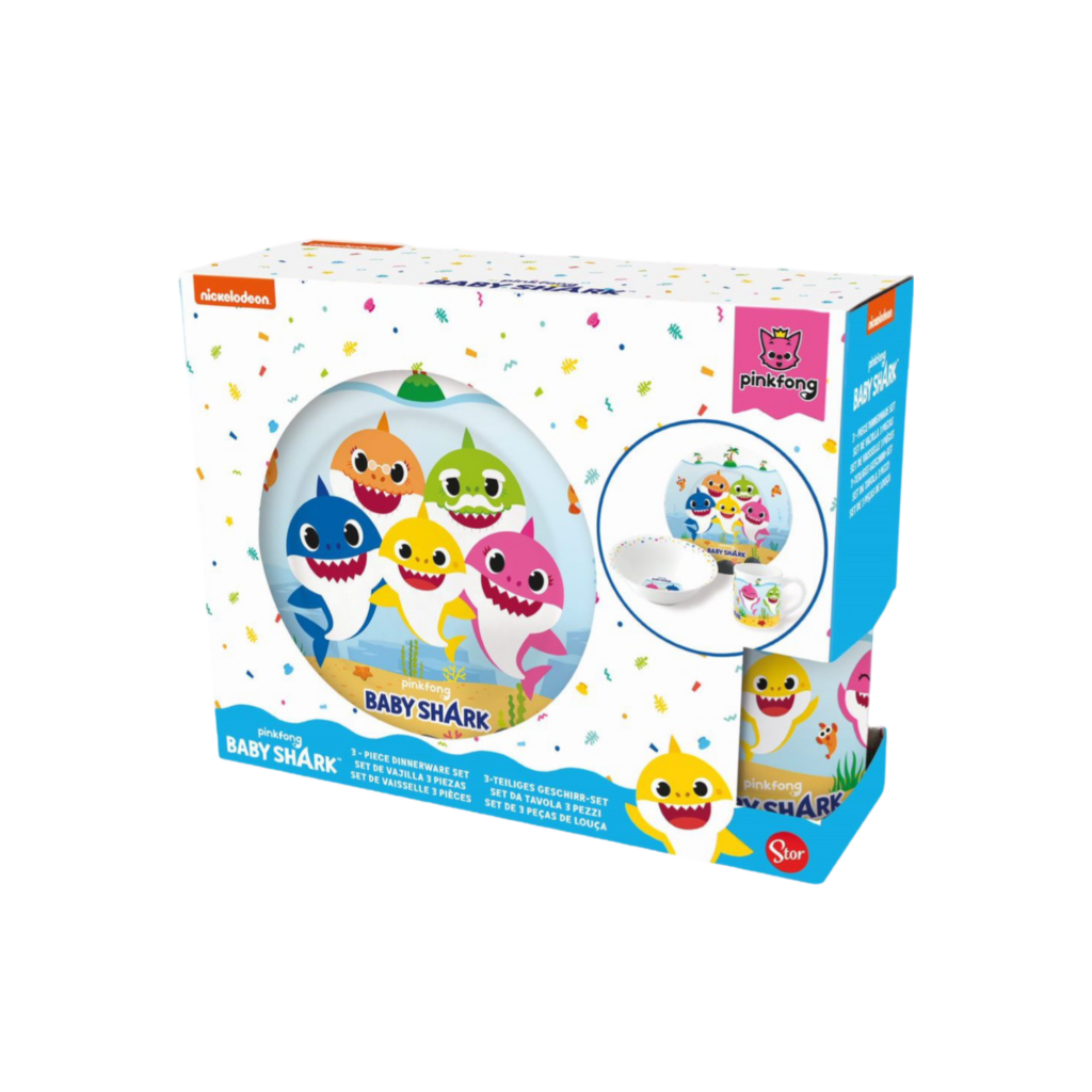 Stor Baby Shark Ceramic 3 Pcs Snack Set