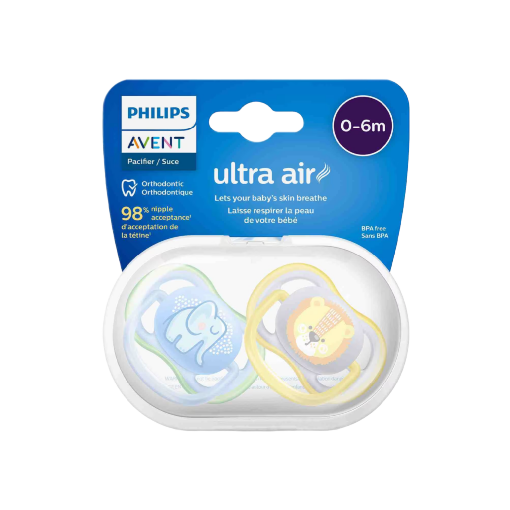 Philips Avent Soother Sil Ultra Air Free Flow 0-6 Months Deco X2