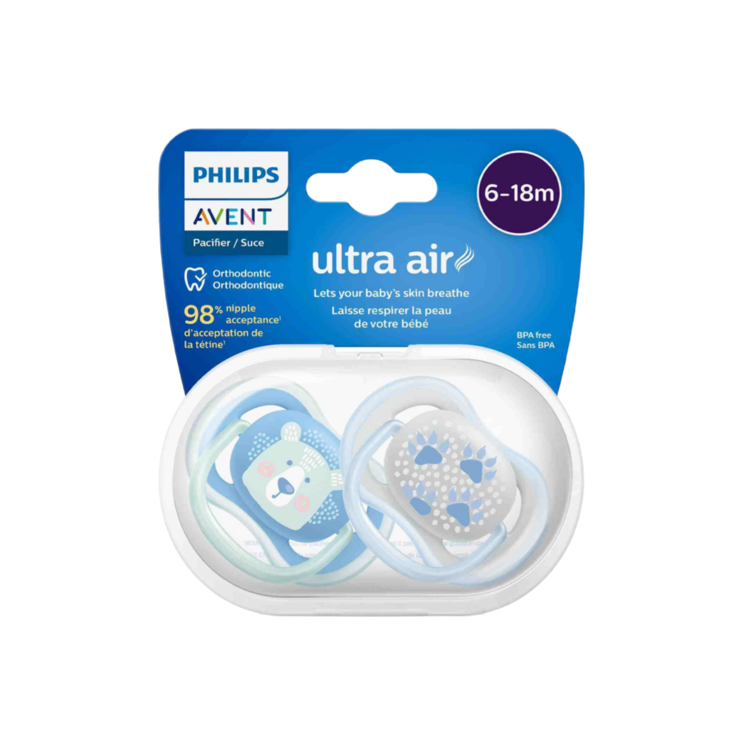 Philips Avent Soother Sil Ultra Air Free Flow 6-18 Months Deco X2