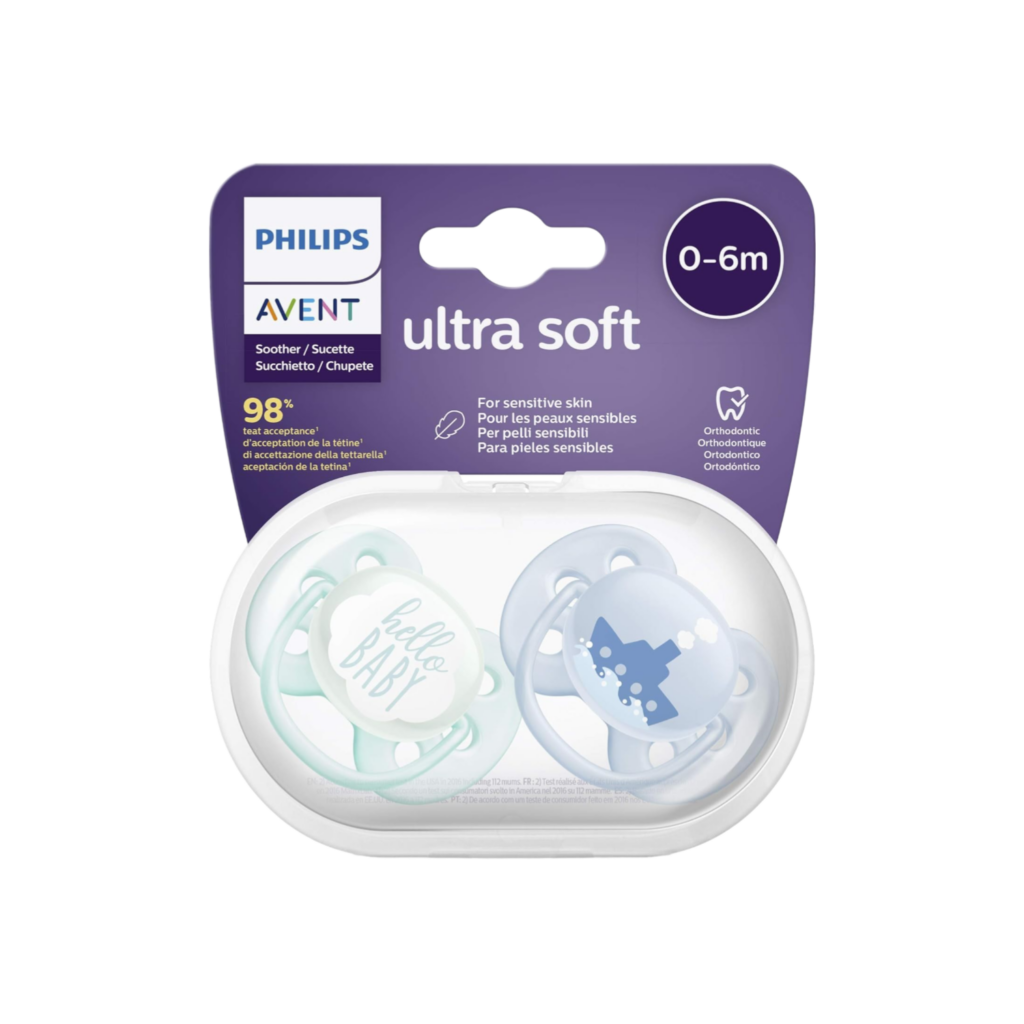 Philips Avent Soother Sil Soft 0-6 Months Boy Deco X2