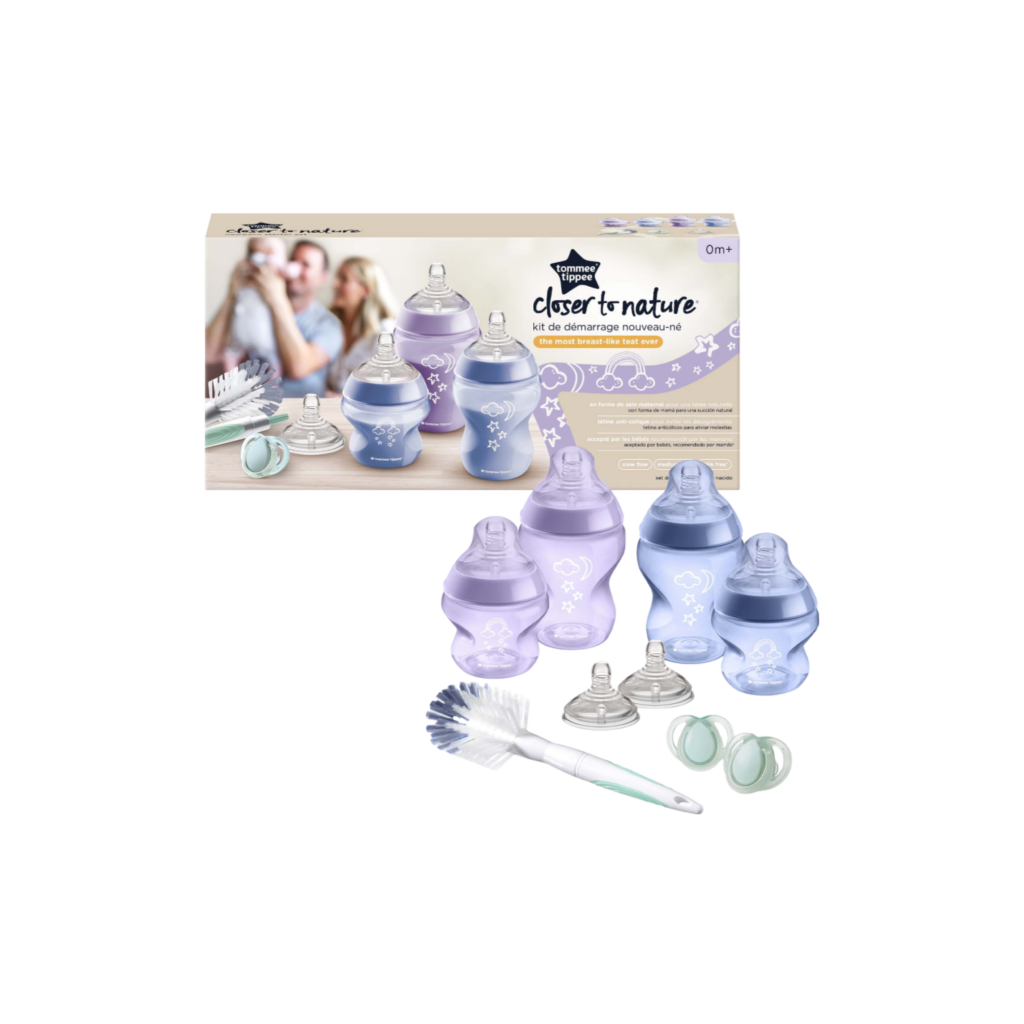 Tommee Tippee Set Of  Closer To Nature Baby Bottles With Purple Brush My Baby Feeding / Breastfeeding Bottles, Mug