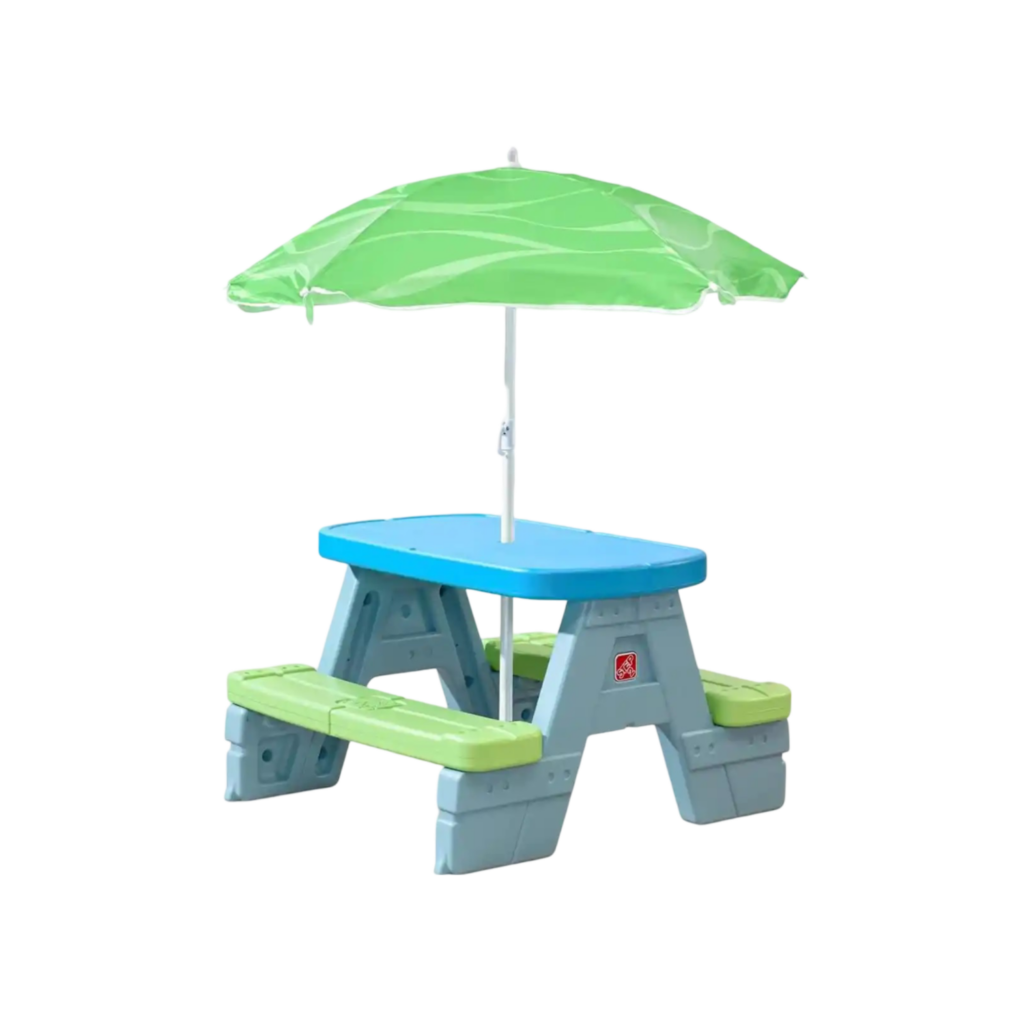 Step2 Sun & Shade Picnic Table With Umbrella - Kraft Carton