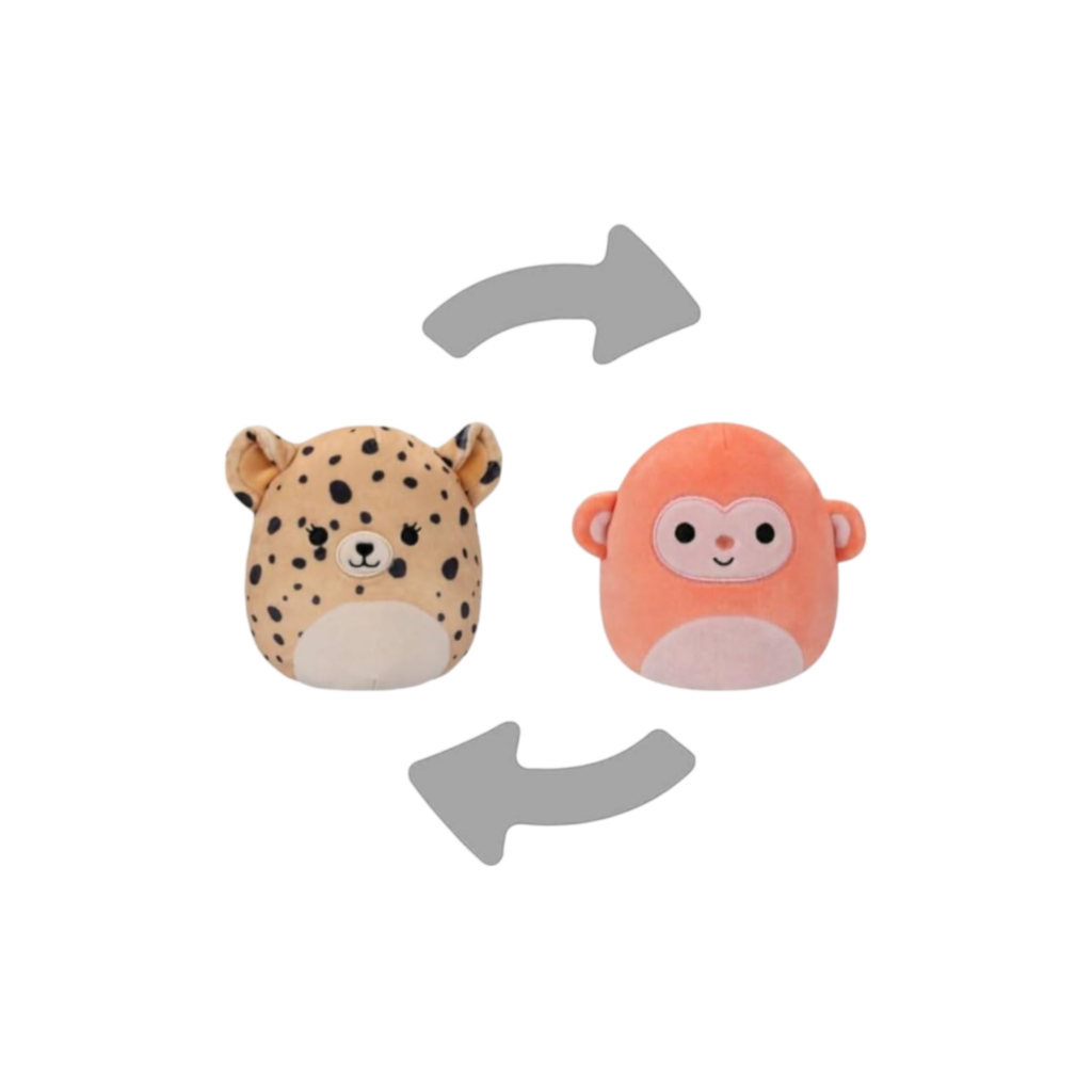 Squishmallows  - Little Plush 5" Sqm Lexie/Elton -Brown Cheetah/Orange Monkey