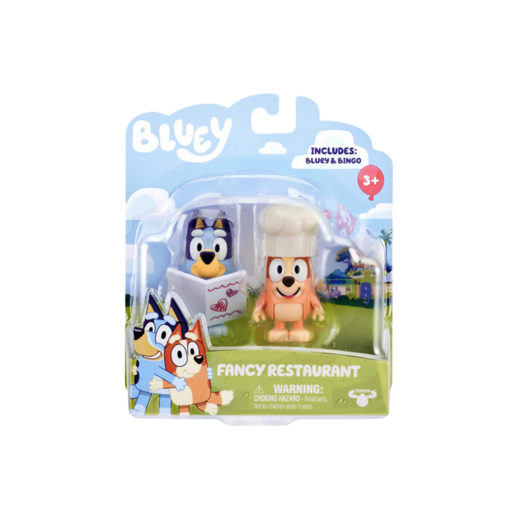 Bluey Fancy Restaurant Action Fifure- 2 Pack | Bluey & Bingo